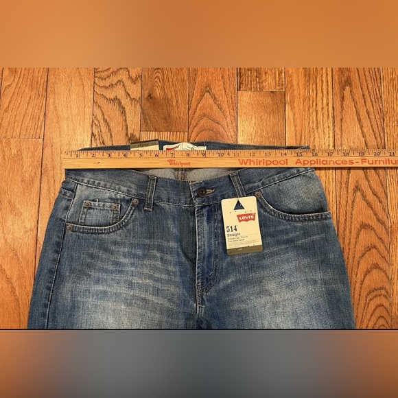 Levis Levi’s Jeans 514 Straight Slim Denim Jeans Mens 33x28 New Blue - Picture 6 of 8